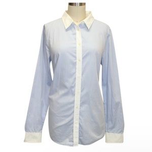 Gap Color Block Buttondown Blue & White Top Sz.L